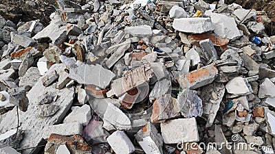 Stock Photo - A pile of bricks from the demolition of buildings. Stock Photo