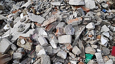 Stock Photo - A pile of bricks from the demolition of buildings. Stock Photo