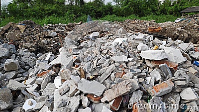 Stock Photo - A pile of bricks from the demolition of buildings. Stock Photo