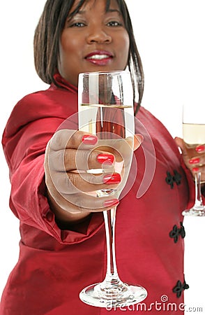 Stock Photography: Beautiful 29 Year Old Woman Offering Champagne Stock Photo