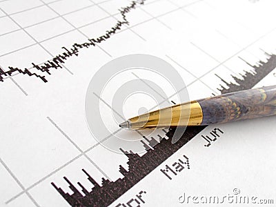 Stock price chart Stock Photo