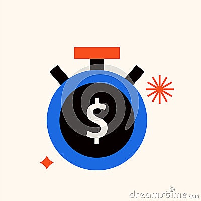 Colorful flat money counter illustration Vector Illustration