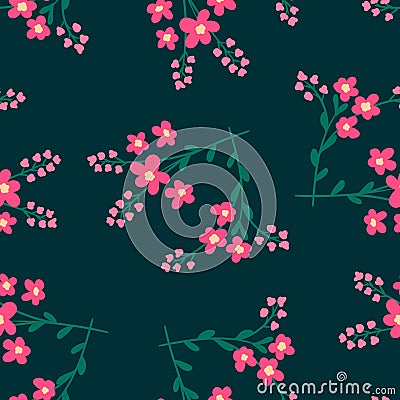 Seamless Romantic Flowers Pattern, Vector Illustration EPS 10. Vector Illustration