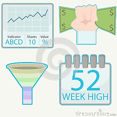 Stock Trading Icons Vector Illustration