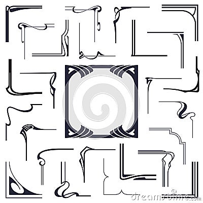 Stock vector. Abstract corners to create a framework from the bound lines Vector Illustration