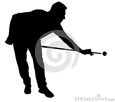 Billiards player silhouette Vector Illustration