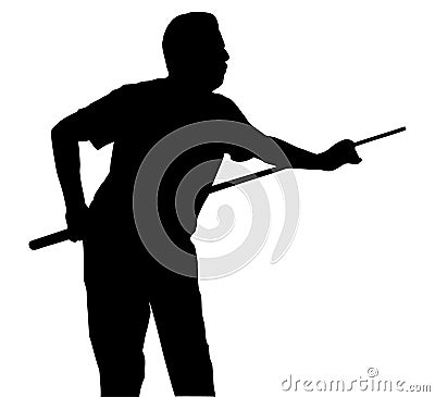 Billiards player silhouette Vector Illustration