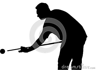 Billiards player silhouette Vector Illustration