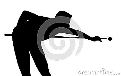 Billiards player silhouette Vector Illustration