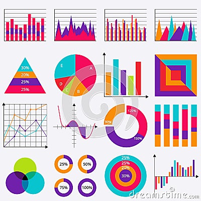 Stock Vector Business data market elements Vector Illustration