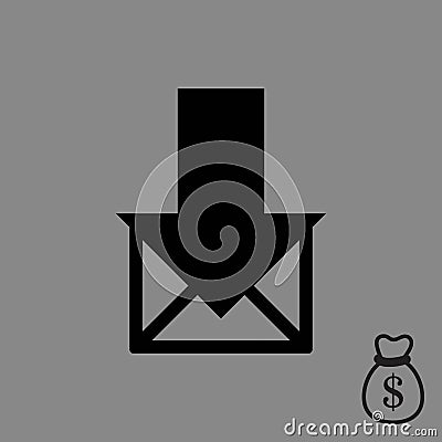 Stock vector email or sms icon mobile mail sign simbol Vector Illustration