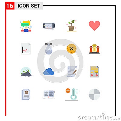 Stock Vector Icon Pack of 16 Line Signs and Symbols for analytics, interface, psp, instagram, nature Vector Illustration