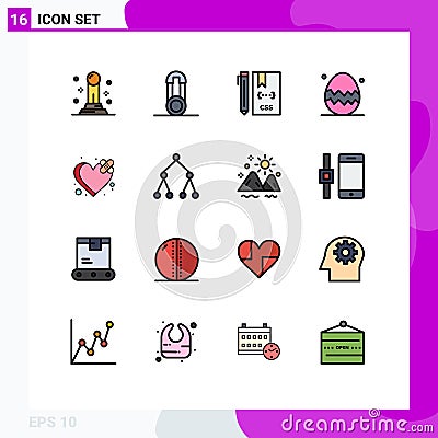 Stock Vector Icon Pack of 16 Line Signs and Symbols for breakup, thanksgiving day, coding, spring season, easter egg Vector Illustration