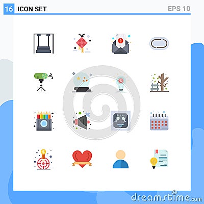 Stock Vector Icon Pack of 16 Line Signs and Symbols for photo, track, design, stadium, subscription Vector Illustration