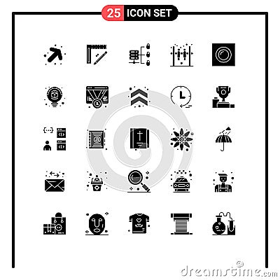 Stock Vector Icon Pack of 25 Line Signs and Symbols for recessed, lamp, secure server, interior, game Vector Illustration