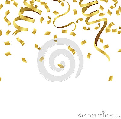 Stock vector illustration defocused gold confetti isolated on a Vector Illustration