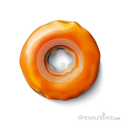 Stock vector illustration donut. Orange frosting. EPS 10 Vector Illustration