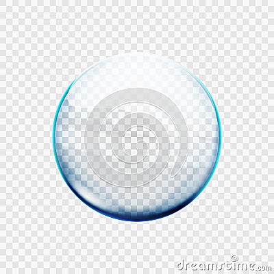 Stock vector illustration glass transparent sphere. Ball isolated on a transparent background. EPS 10 Vector Illustration