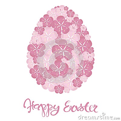 Stock vector illustration lettering Happy Easter, doodle Vector Illustration