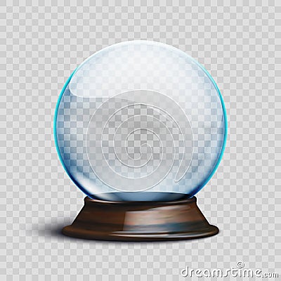 Stock vector illustration realistic empty christmas snow globe isolated on a transparent background. EPS 10 Vector Illustration