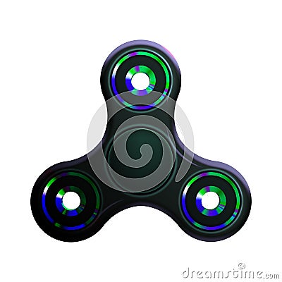 Stock vector illustration realistic spinner Isolated on white background. Fidget finger toy. EPS 10 Vector Illustration