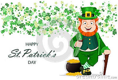 Stock vector Leprechaun cartoon character Vector Illustration