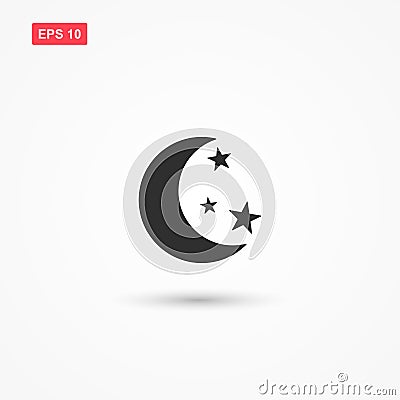 Moon stars icon vector 1 Vector Illustration