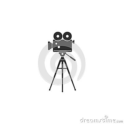 Movie film camera icon outline isolated 5 Stock Photo