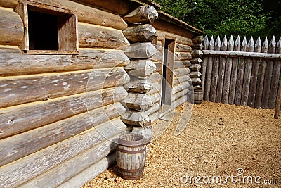 Stockade fence of Fort Clatsop Stock Photo