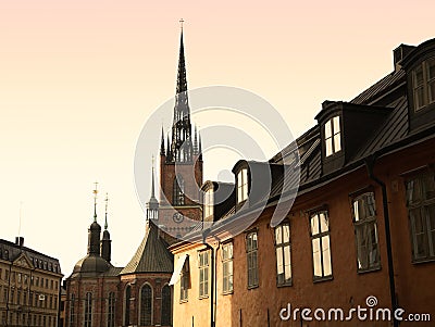 Stockholm church spire Stock Photo