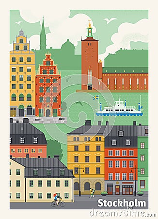 Stockholm vector poster Vector Illustration