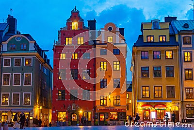 Stockholm old town colorful beautiful buildings Editorial Stock Photo