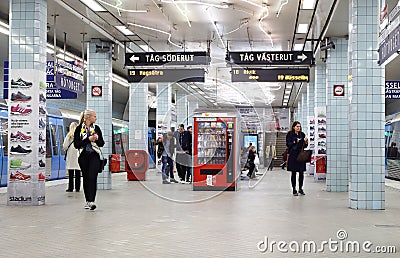 Stockholm metro station Hotorget Editorial Stock Photo