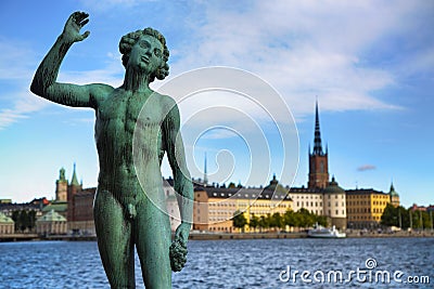 STOCKHOLM, SWEDEN - AUGUST 20, 2016: Song statues near Stockholm Editorial Stock Photo