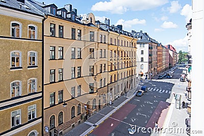 View to Upplandsgatan and residential buildings Editorial Stock Photo