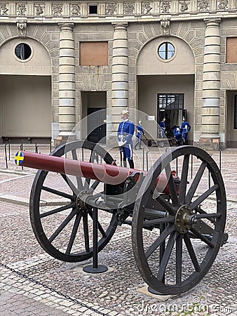 Antique cannon in Stockholm Editorial Stock Photo