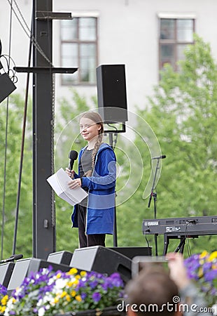 Greta Thunberg and the Global Strike For Future, a demonstration to force the heads of state to make decitions to stop the climate Editorial Stock Photo