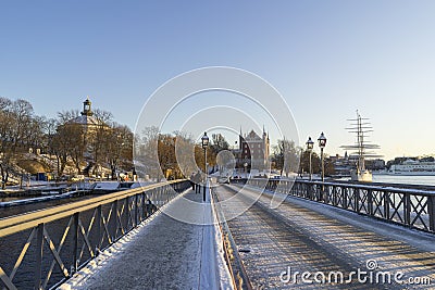 Nice winter evening in the city of Stockholm Sweden Editorial Stock Photo