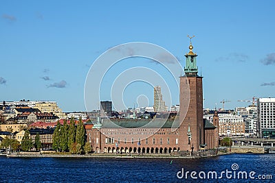 The Stockholm City Hall in Swedish: Stockholms stadshus or Stadshuset locally Editorial Stock Photo