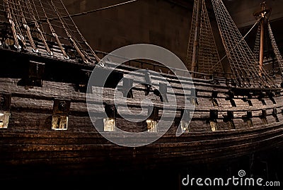 Stockholm, Sweden - October 27, 2019: The Vasa Museum in Stockholm, displays the Vasa ship, fully recovered 17th century viking Editorial Stock Photo