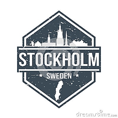 Stockholm Sweden Travel Stamp. Icon Skyline City Design Vector. Vector Illustration