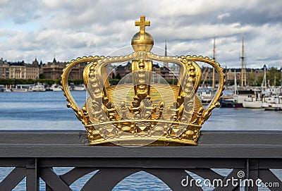 Stockholm view with crown Editorial Stock Photo