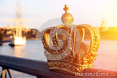 Stockholm view with crown Stock Photo