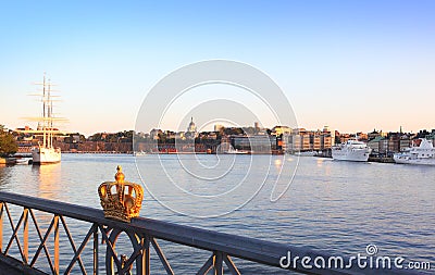 Stockholm view with crown Stock Photo