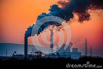 StockImage Factory pipe emitting acrid smoke, industrial pollution and disaster Stock Photo