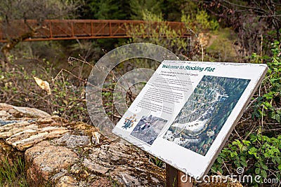 Stocking Flat Bridge along the Deer Creek Tribute Trail in Nevada City California Editorial Stock Photo