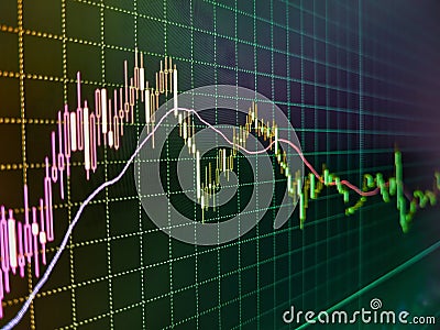 Stockmarket online trading chart candlestick on crypto currency platform. Concept of stock market and financial success. Stock, Stock Photo