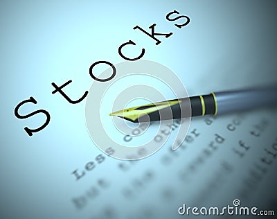 Stocks concept icon means assets such as bonds and shares - 3d illustration Cartoon Illustration