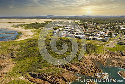 The Stockton Sand Dunes and Tasman Sea at Birubi Point in regional Australia Stock Photo