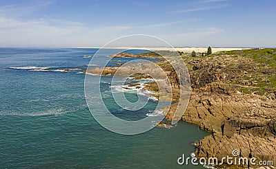 The Stockton Sand Dunes and Tasman Sea at Birubi Point in regional Australia Stock Photo